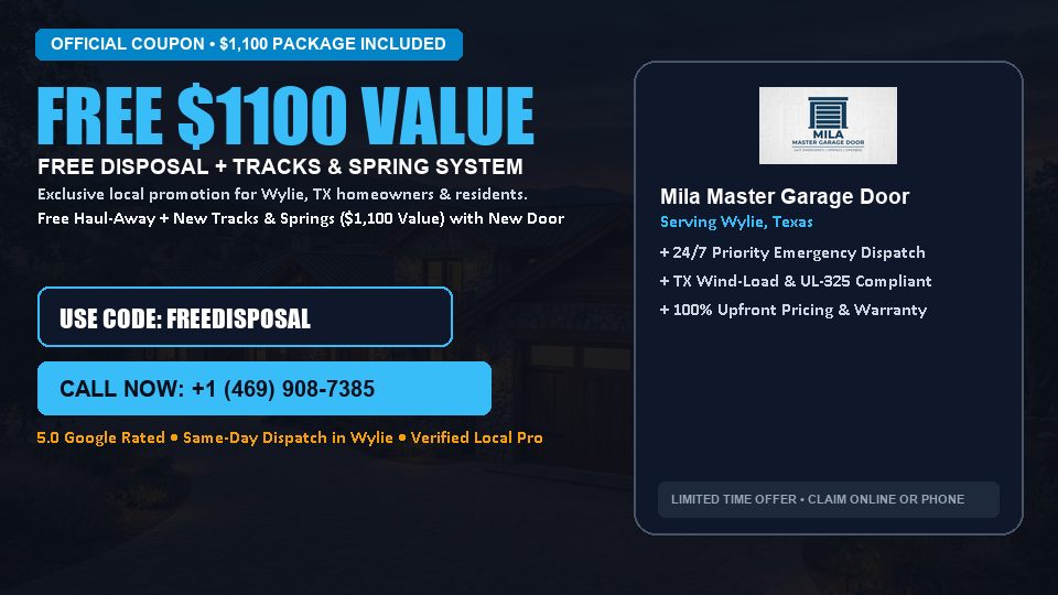 Mila Master Garage Door FREE Haul-Away & Heavy-Duty Tracks with New Door